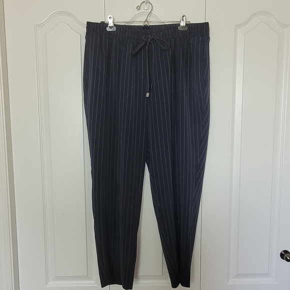 Lane Bryant Wide Leg Pinstripe Pants with Drawstring Waist - Picture 7 of 7